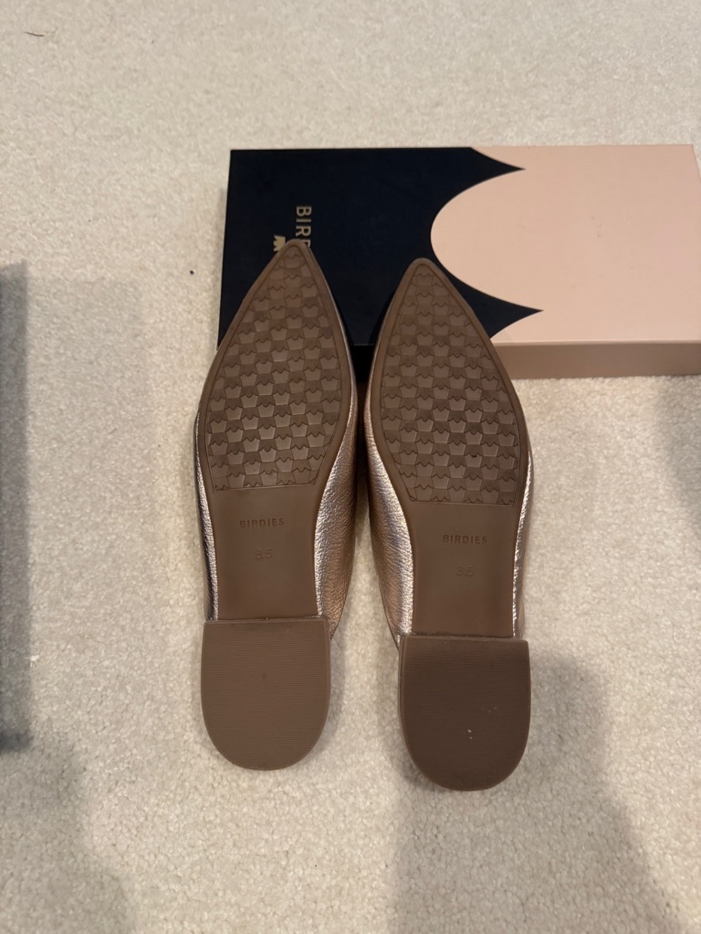 Birdies Metallic Gold Pointed-Toe Mule - Picture 4 of 5